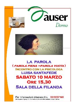 DORNO: INCONTRO CON LA PSICOLOGA