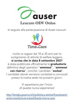 time to care graduatoria 2021